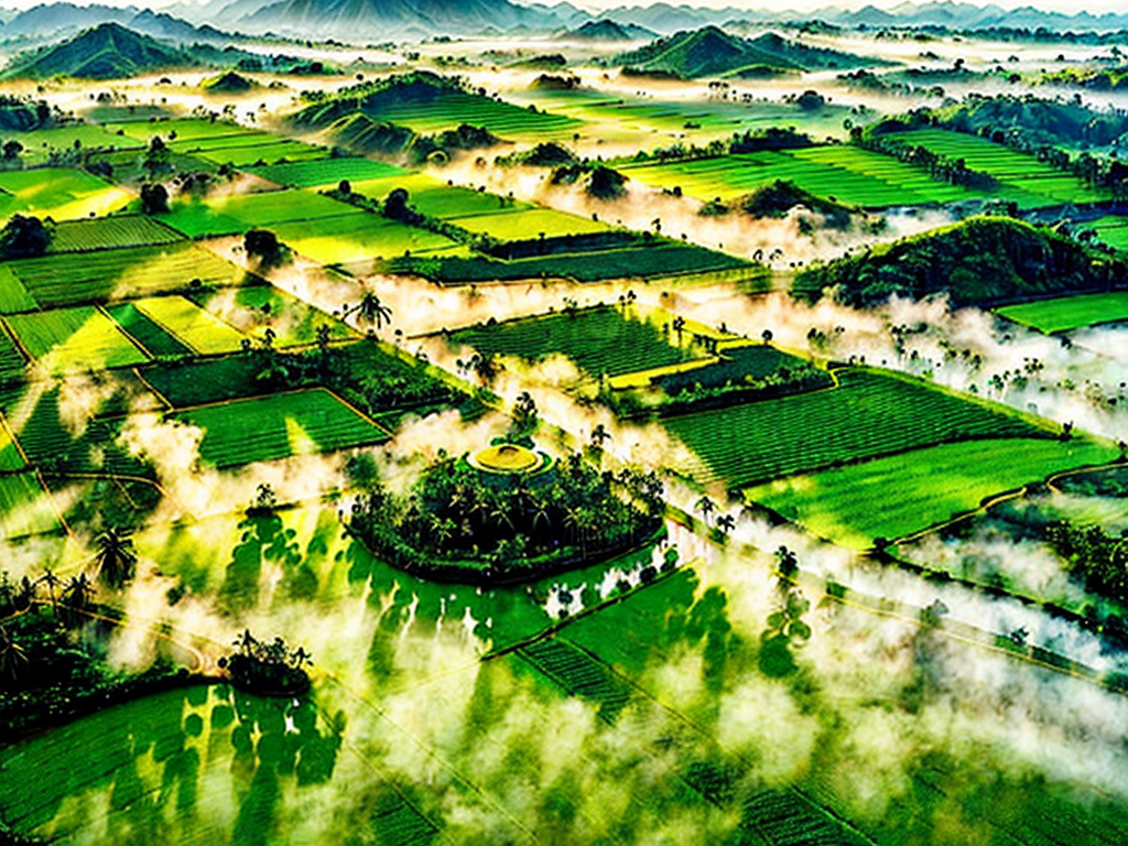 Aerial Kerala farmland